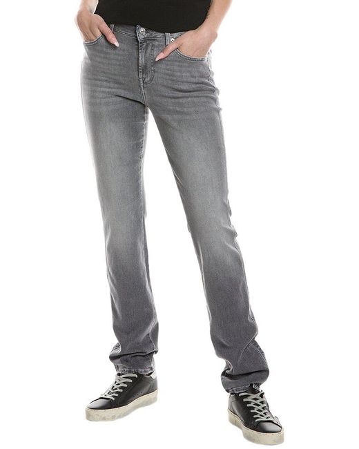 7 For All Mankind Gray Kimmie Ifrane Form Fitted Straight Jean