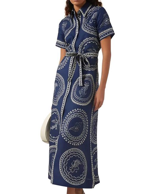 AMINA GLAM Blue Midi Dress
