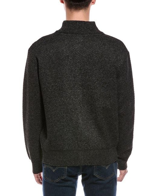 Point Zero Black Semi Fit Zip Mock Neck Sweater for men