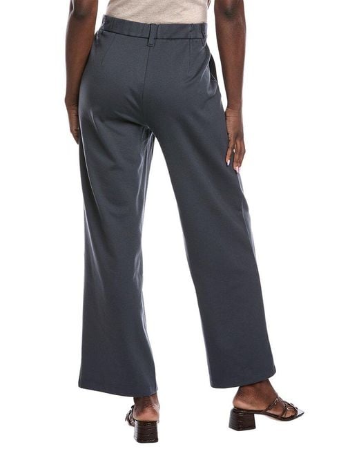 Eileen Fisher Blue Petite Flex Ponte Wide Trouser