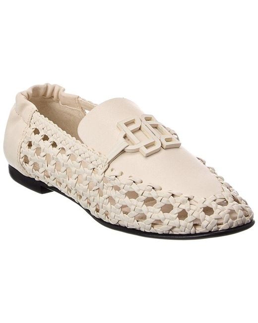 Jonathan Simkhai White Dion Woven Leather Loafer