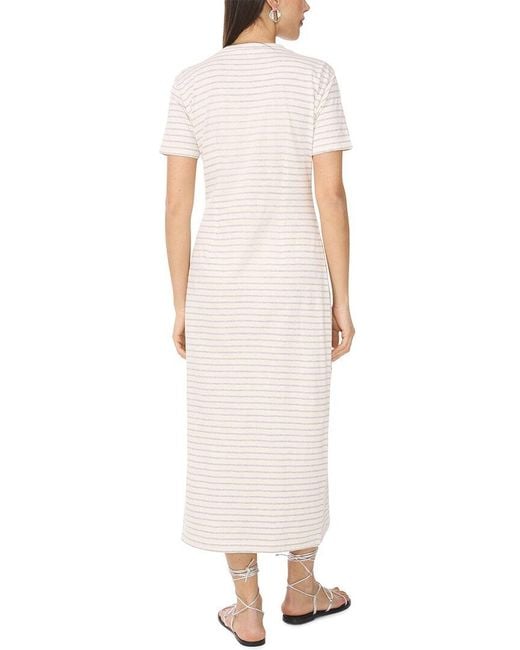 Vince Camuto White Midi Dress With Ruched Side