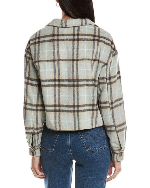 OAT New York Gray Cropped Plaid Jacket
