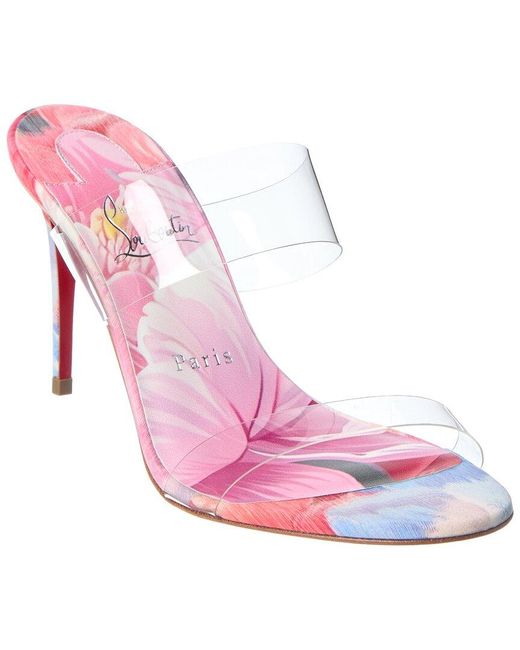 Christian Louboutin Pink Just Nothing 85 Vinyl & Canvas Sandal