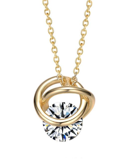 Genevive Jewelry Metallic Solitaire Pendant