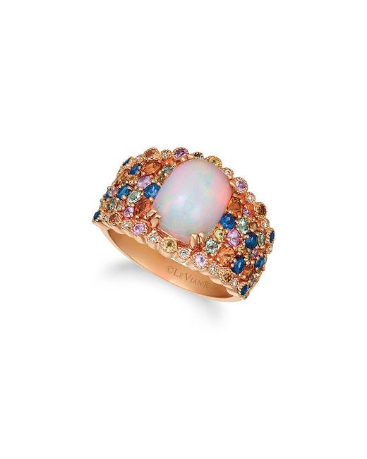 Le Vian White 14k Rose Gold 3.23 Ct. Tw. Diamond & Opal Ring