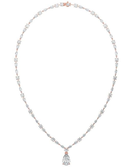 Sabrina Designs Lab Grown Diamonds Metallic 14K Rose 20.76 Ct. Tw. Lab-Grown Diamond Drop Necklace