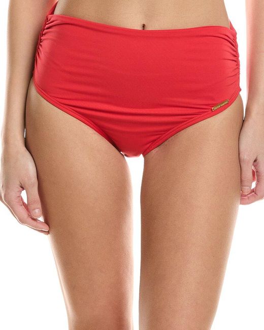 Vince Camuto Red Convertible High Waist Swim Bottom