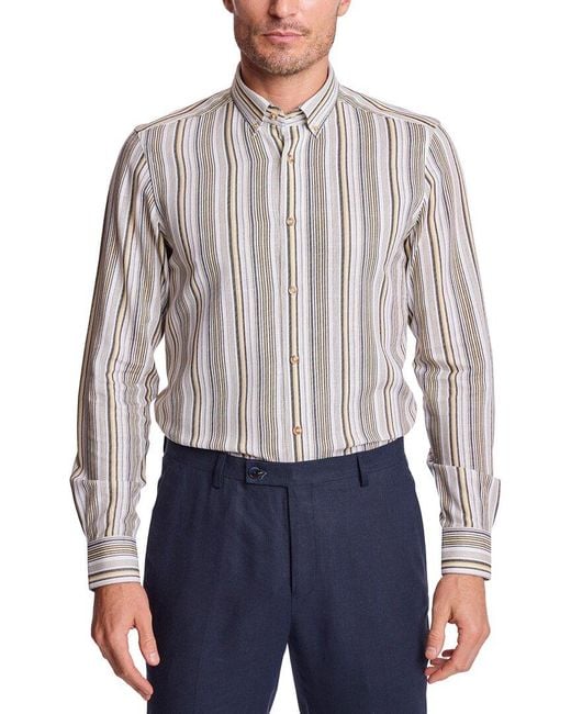 Paisley & Gray Blue Brian Linen-Blend Shirt for men