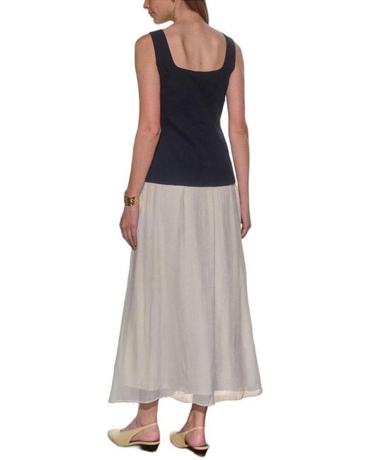 Moon River Multicolor Square Neck Open Front Vest Twofer Dress