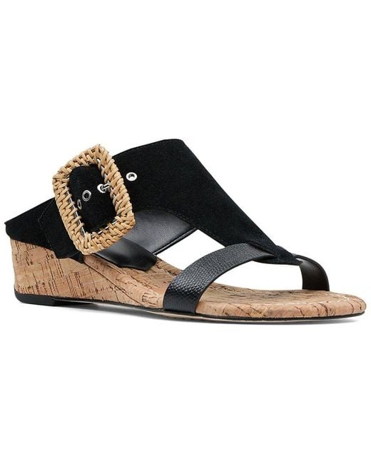 Donald J Pliner Black Vine Leather Slide