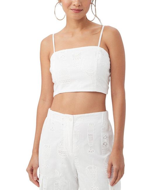 Trina Turk White Dalynn Crop Top