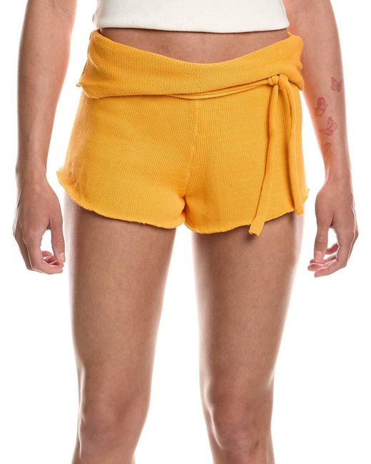 Free People Yellow Rita Sweater Short