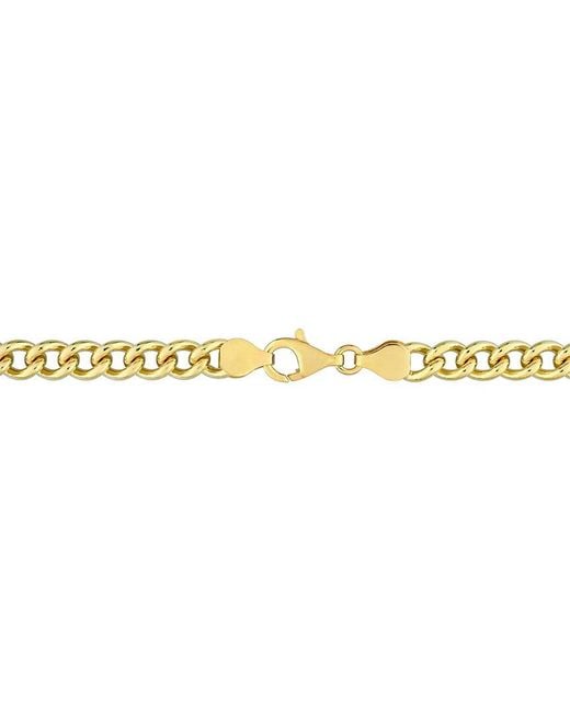 Italian Silver Metallic 18k Over Curb Link Chain Bracelet