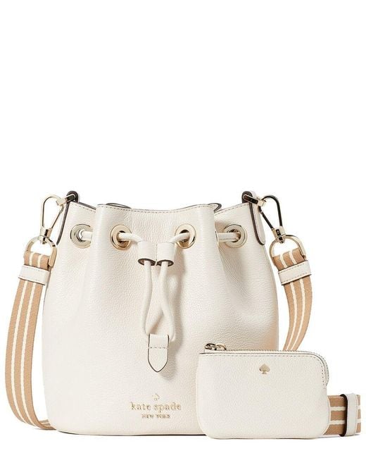 Kate Spade Natural Rosie Pebbled Small Leather Bucket Bag