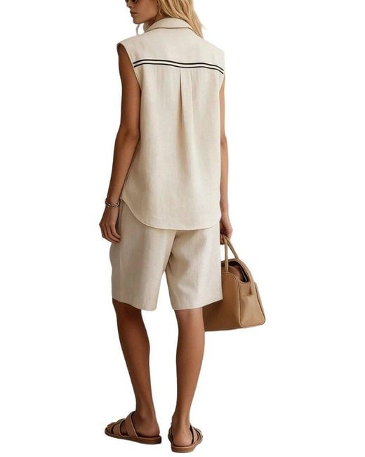 Olivia Taylor Natural Linen Top & Short Set