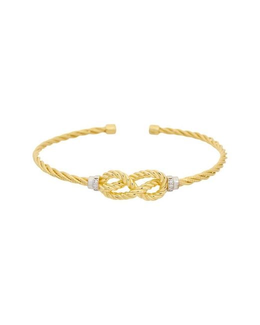 Meshmerise Metallic 18K Plated 0.06 Ct. Tw. Diamond Bangle Bracelet