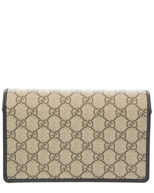 Gucci Metallic Gg Emblem Super Mini Gg Supreme Canvas & Leather Shoulder Bag