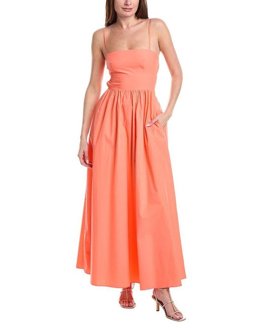 Susana Monaco Pink Poplin Open Back Maxi Dress