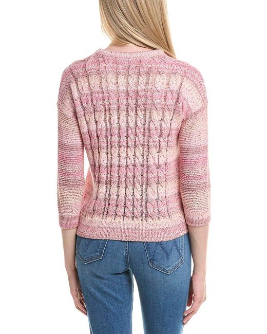 Autumn Cashmere Red Space Dye Cable Sweater