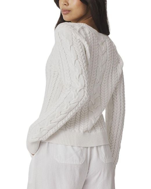 Splendid Gray Annabella Cable Sweater