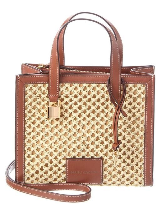 Marc Jacobs Brown Straw Grind Leather Mini Tote