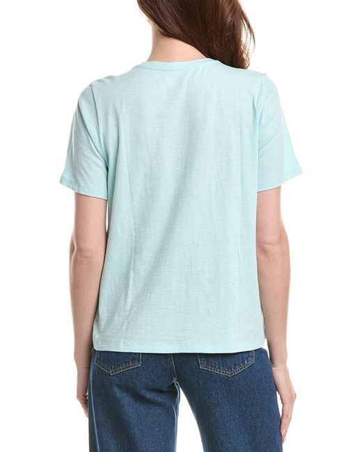 Eileen Fisher Blue V-Neck T-Shirt