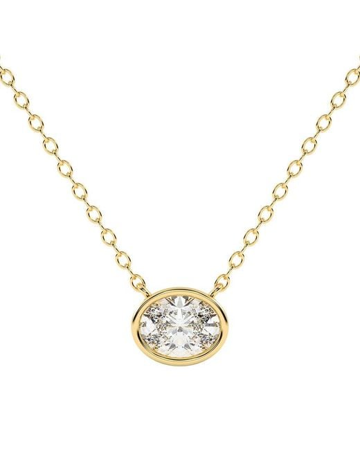 Lab Grown Diamonds Metallic 14k 0.25 Ct. Tw. Lab-grown Diamond Necklace