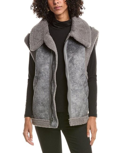 Frye Gray Faux Sherpa Vest