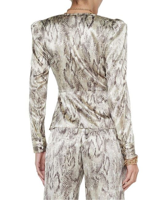 L'Agence Gray Bensen Silk-Blend Wrap Buckle Blouse