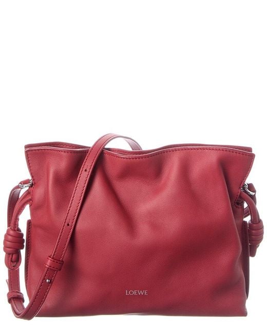 Loewe Red Small Leather Bucket Bag