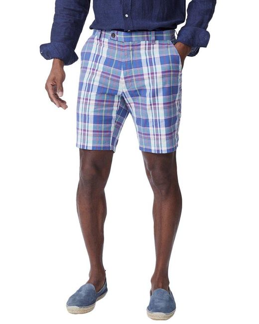 J.McLaughlin Blue Plaid Oliver Short for men