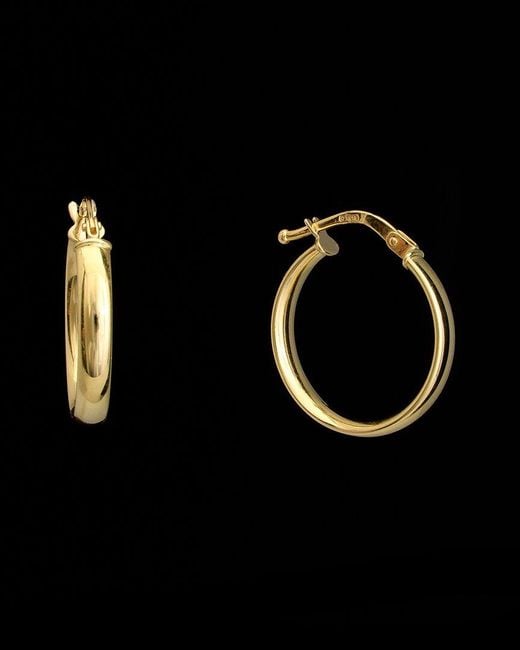 Italian Gold Black 18K Hoops