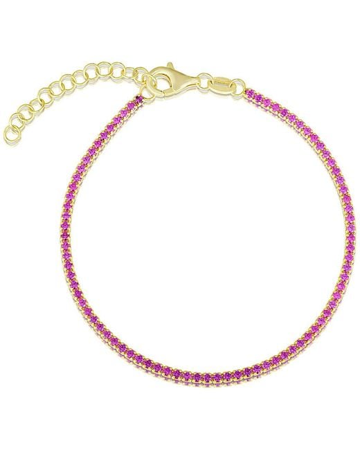 Sphera Milano Pink 18K Over Cz Bracelet