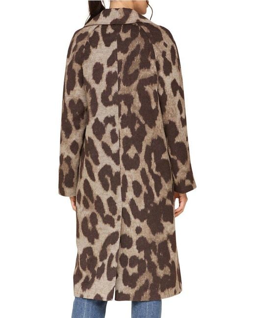 Avec Les Filles Natural Leopard Print Relaxed Walker Coat