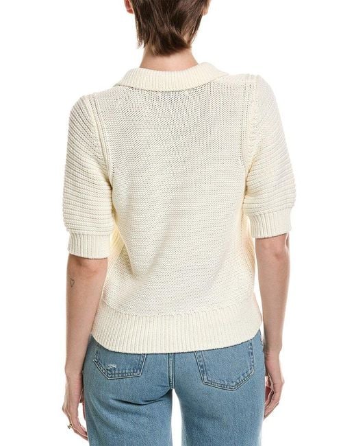 Michael Stars White Marley Collared Popover