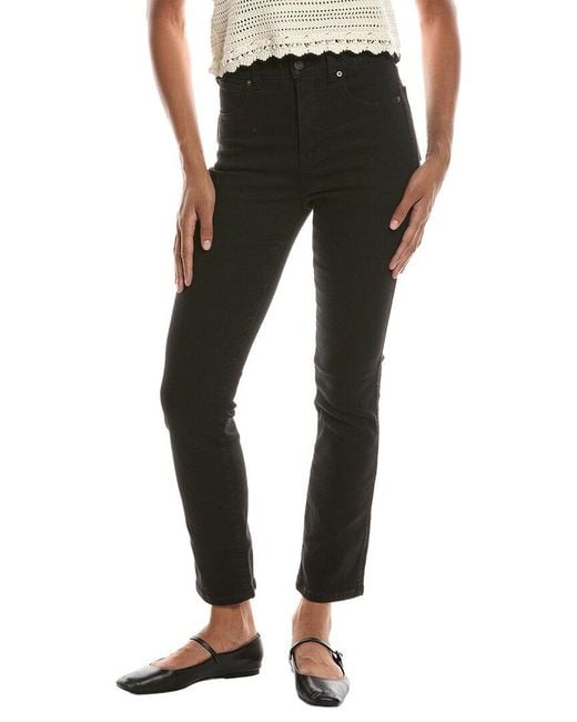 Madewell Black The Longline Frost Straight Jean