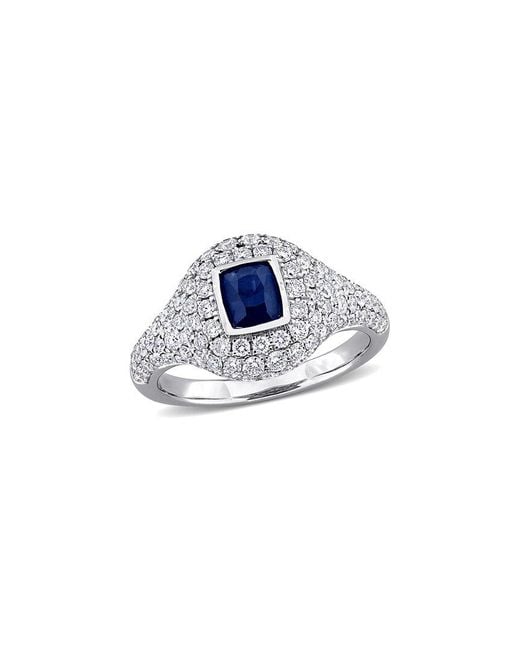 Rina Limor Blue 14K 2.43 Ct. Tw. Diamond & Sapphire Halo Ring