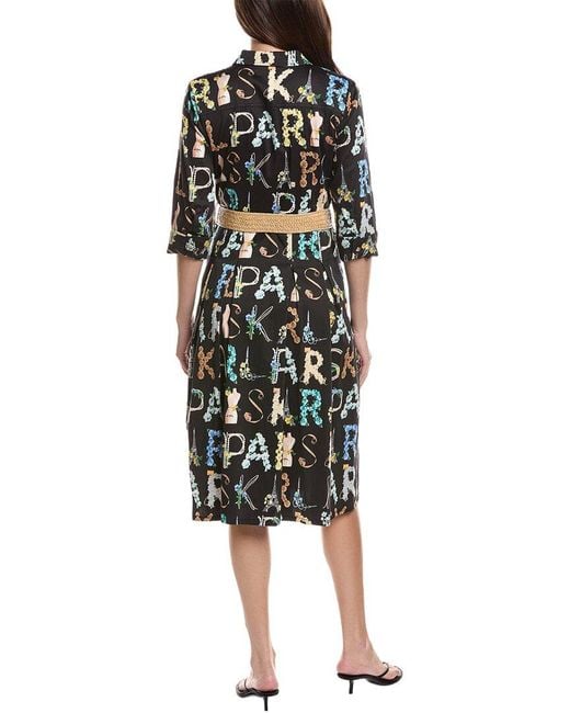 Karl Lagerfeld Black Allover Printed Midi Dress