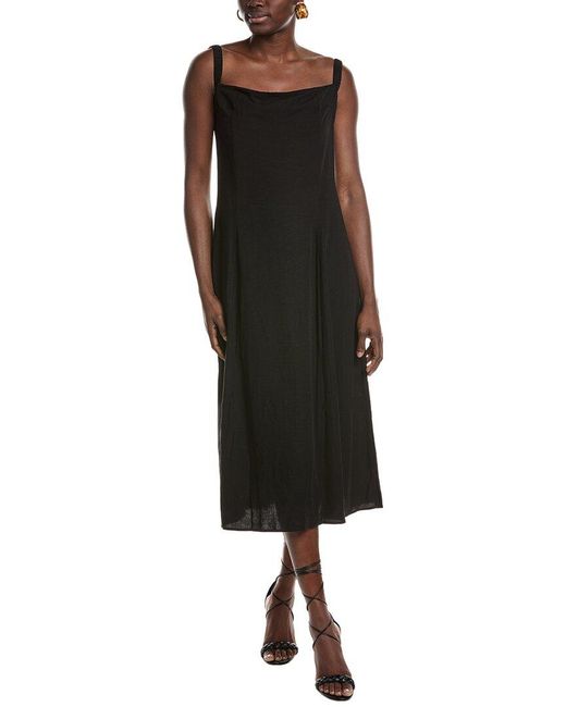 O.P.T Black O.P.T Courtney Linen-Blend Midi Dress