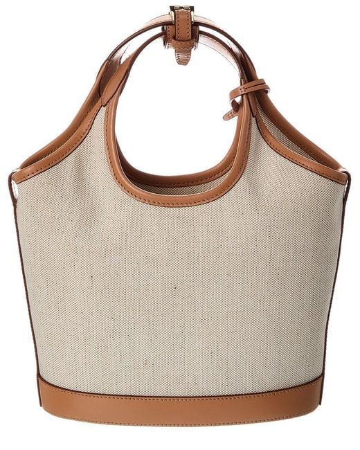 Prada Brown Logo Canvas & Leather Tote
