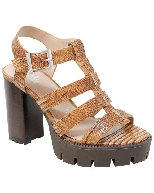 Charles David Metallic Verbal Leather Sandal