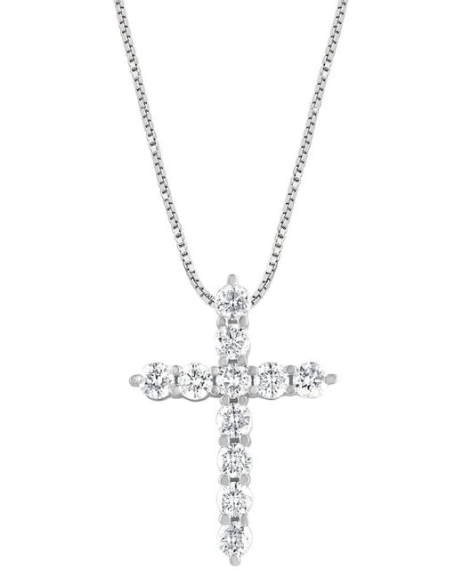 Lab Grown Diamonds Metallic 14K 1.00 Ct. Tw. Lab Grown Diamond Cross Pendant