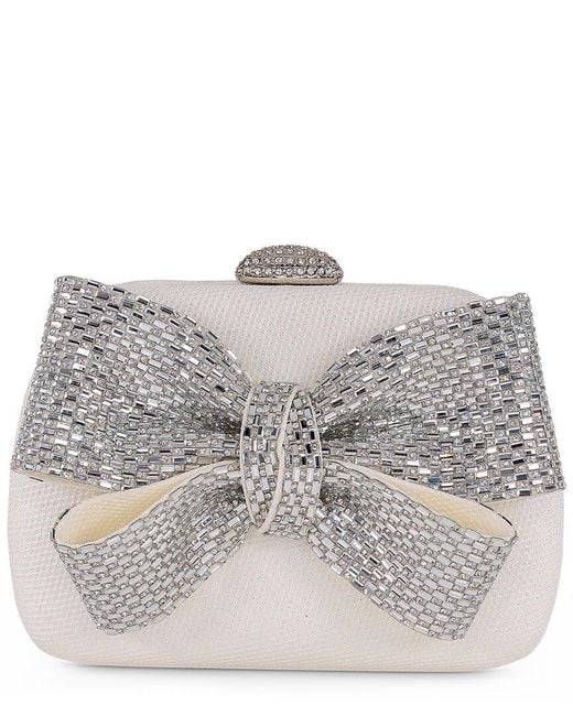 Badgley Mischka Gray Emmy Sparkle Jacquard Clutch