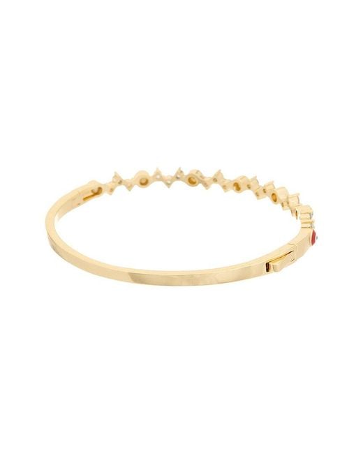 Juvell Metallic Plated Cz Evil Eye Bangle Bracelet