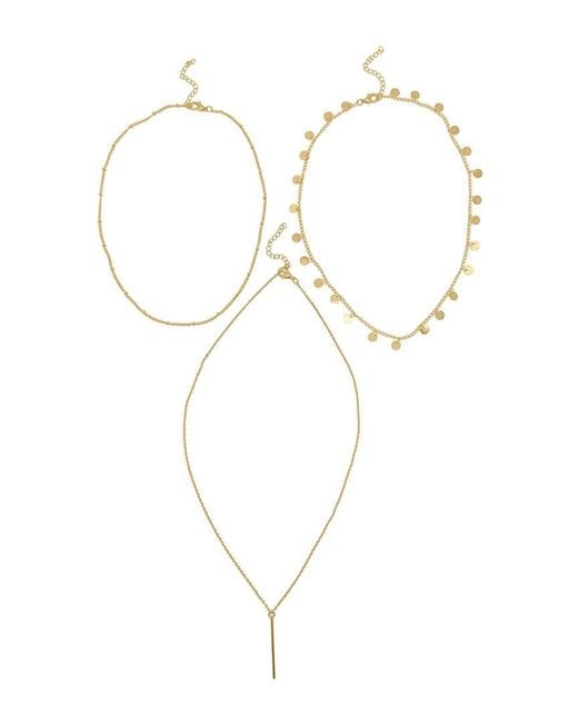 Adornia Metallic 14k Plated Chain Necklace Set