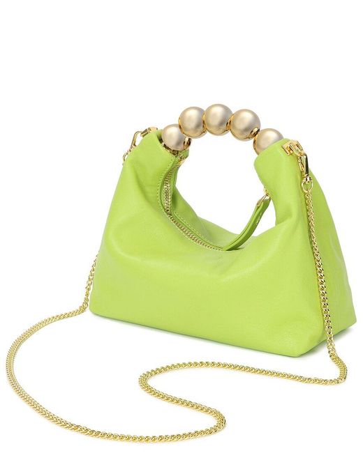 Tiffany & Fred Paris Green Smooth Leather Top Handle Crossbody