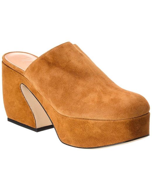 Sergio Rossi Brown Suede Platform Mule