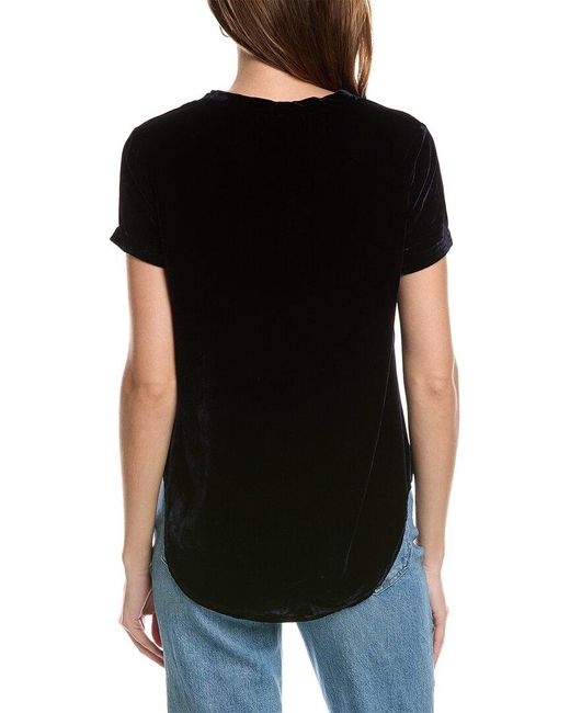 Bella Dahl Black V-neck Silk-blend T-shirt