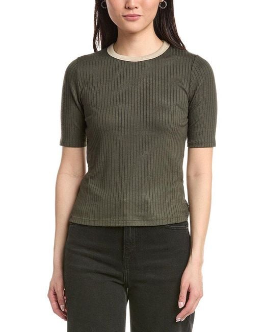 Rag & Bone Black The Knit Contrast Ringer T-Shirt